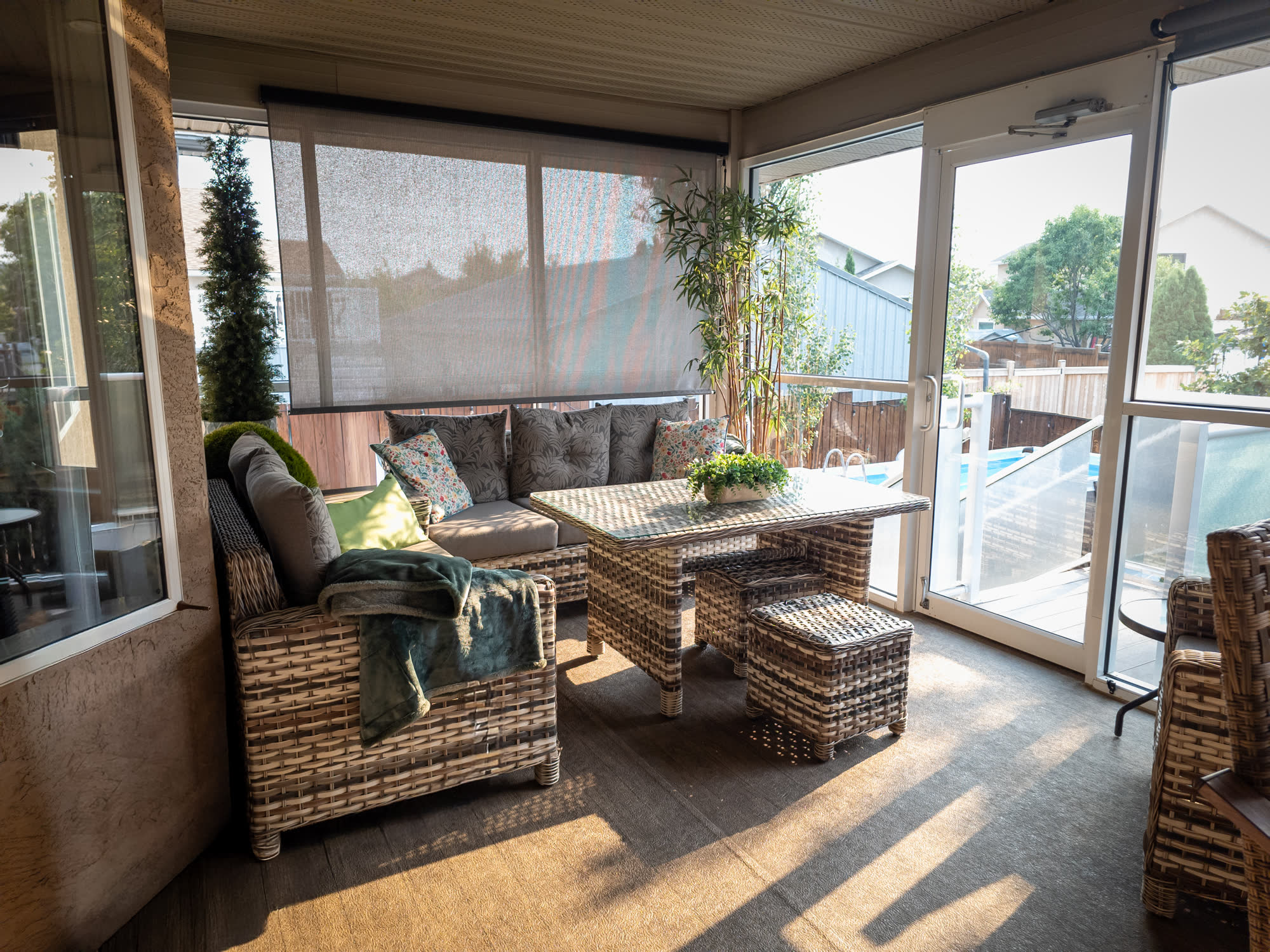 Sunroom deck, photo from the ground